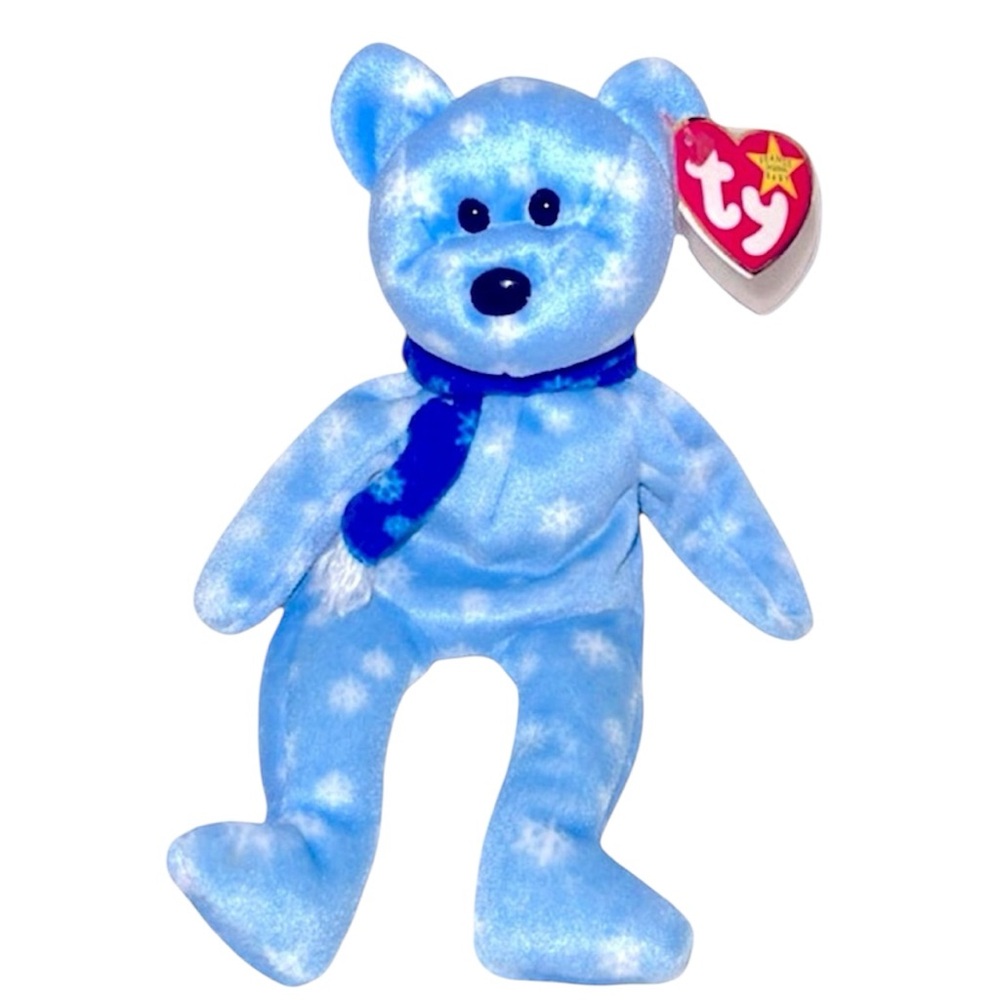 Holiday Teddy | Vtg ‘99 Holiday Snow Print Bear Original Beanie Babies